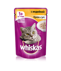 Whiskas для кошек крем-суп с индейкой 85 гр.